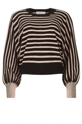 ba&sh |  Sweater with striped print Mayol | black 