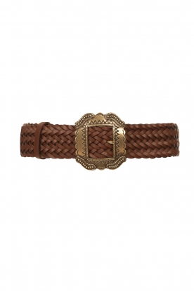 ba&sh | Braided leather belt Braid | brown