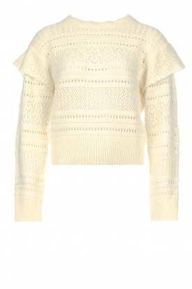 Twinset | Knitted ajour sweater Eliza | natural