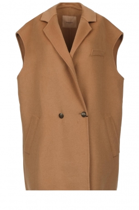 Twinset |  Wool waistcoat with decorative buttons Anna | camel