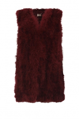 Twinset | Feathered gilet Grape | red 