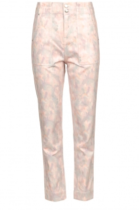 Magali Pascal |High waist jeans met print Celina | roze 