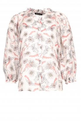 Magali Pascal | Silk blouse with print Isabell | nude