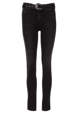 Liu Jo Denim |Skinny jeans met riem Lisa | zwart 