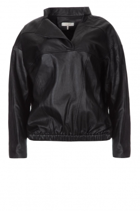Notes Du Nord | Lambskin top with elastic Taz | black
