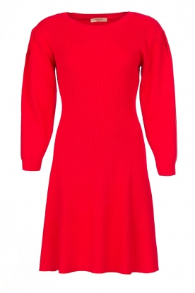 Twinset |Ribgebreide jurk Milano | rood