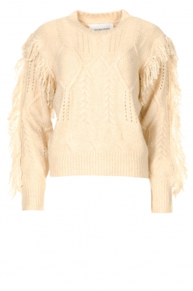 Silvian Heach | Knitted sweater with fringes Compton | beige