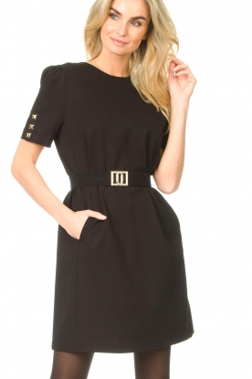 Twinset |  Dress with golden details Marin | black