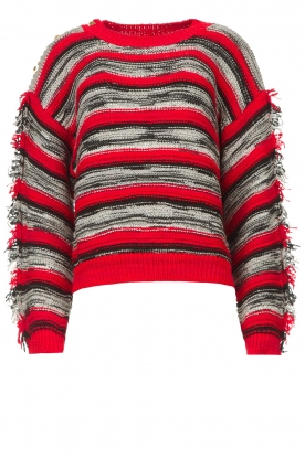 Twinset | Knitted sweater with striped print Nida | red 