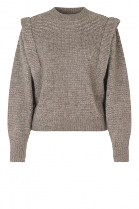 Second Female | Knitted sweater with statement shoulders Abby | grey