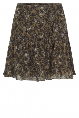 Second Female | Skirt with floral print Simone | black