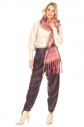 IRO | Leren bandplooi broek Bisho | paars 