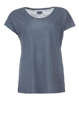 Blaumax | Linen V-neck shirt Fine | blue