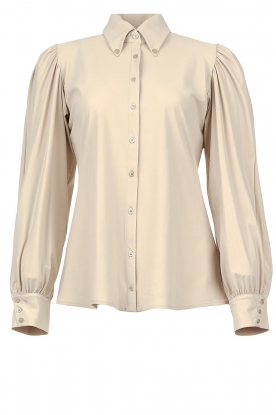 D-ETOILES CASIOPE | Travelwear blouse with puff sleeves Dori | natural
