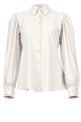 D-ETOILES CASIOPE | Travelwear blouse with puff sleeves Dori | white