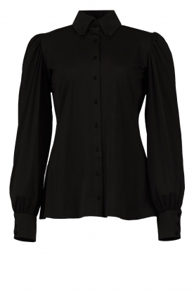 D-ETOILES CASIOPE | Travelwear blouse with puff sleeves Dori | black