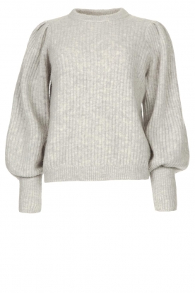 Notes Du Nord | Knitted sweater with puff sleeves Avery | grey