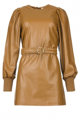 Kocca | Faux leather dress Ancilla | camel