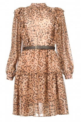 Kocca | Dress with panther print Ranuncolo | brown