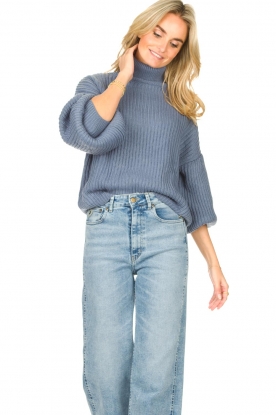 Kocca |  Knitted sweater with lowered sleeves Ulisse | blue