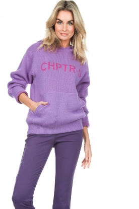 CHPTR S |  Knitted hoodie with logo Cosy | purple 