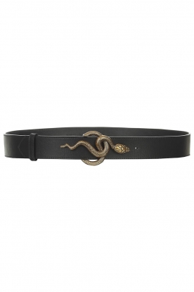 Vanessa Bruno | Leather belt with gold coloured buckle Sav | black