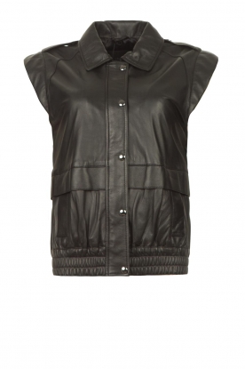 STUDIO AR | Leather waistcoat Shirley | black