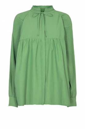 Sofie Schnoor | Blouse with rib sleeves Levian | green