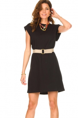 Notes Du Nord |  Dress with padded sleeve cuffs Porter | black  