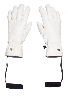 Goldbergh |  Leather ski gloves Nishi | white 