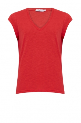 CC Heart | T-shirt with V-neck Vera | red