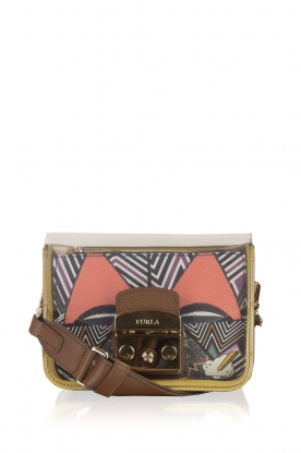 Leren schoudertas Metropolis Mini | geel/bruin