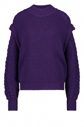Aaiko | Knitted sweater with shoulder details Ayla | purple