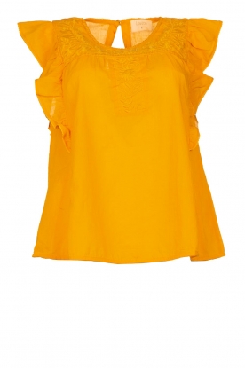 Louizon | Top with embroidered details Joigne | yellow