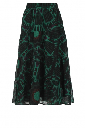 ba&sh | Tie-dye printed midi skirt Claren | green 