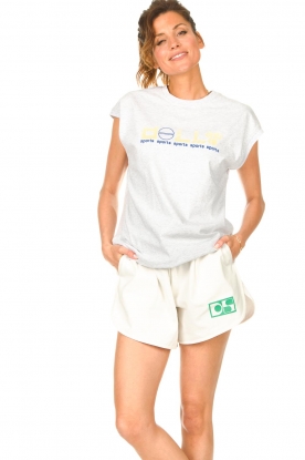 Dolly Sports | T-shirt met logo opdruk Heather | grijs