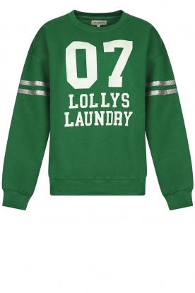 Lollys Laundry | Sweater with logo print Madrid | green