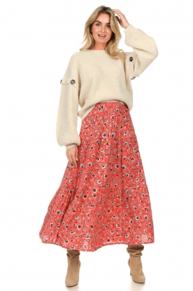 Lollys Laundry |  Floral maxi skirt Bonny | red