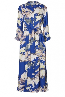 Lollys Laundry |  Button-up dress with print Harper | royal blue 