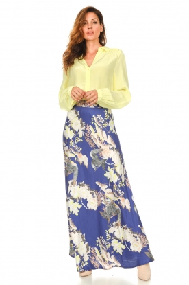 Lollys Laundry |  Maxi skirt with print Mio | royal blue