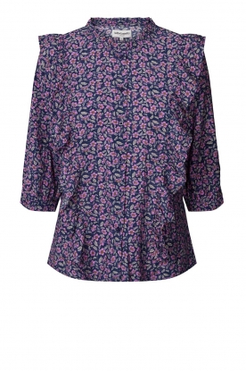 Lollys Laundry |Blouse met ruches Hanni | paars
