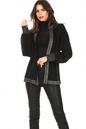 Twinset |  Knitted cardigan with stones Ruth | black
