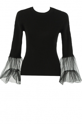 Twinset | Top with tulle details Valeria | zwart 