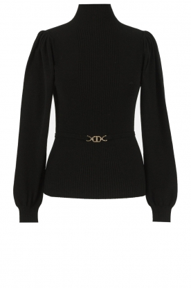 Twinset | Turtleneck sweater with puff sleeves Dolcevita | black 