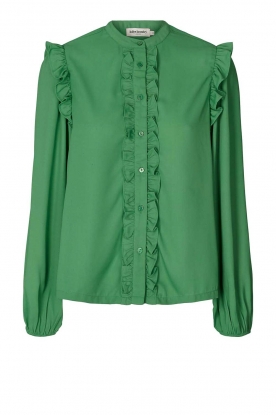 Lolly's Laundry |  Blouse with ruffles Sue | green 