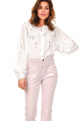 Lollys Laundry |  Broderie blouse Valentina | white 