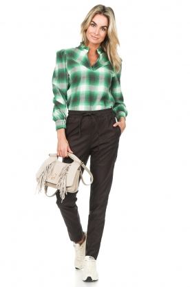 Look Checkered top with ruffles