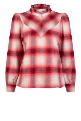 Dante 6 | Checkered top with ruffles Fayla | red