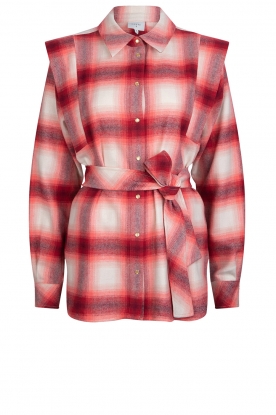 Dante 6 | Checkered flannel blouse Rosy | red