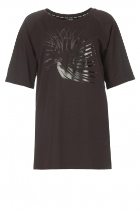 Liu Jo Easywear |T-shirt met logoprint Lux | black 